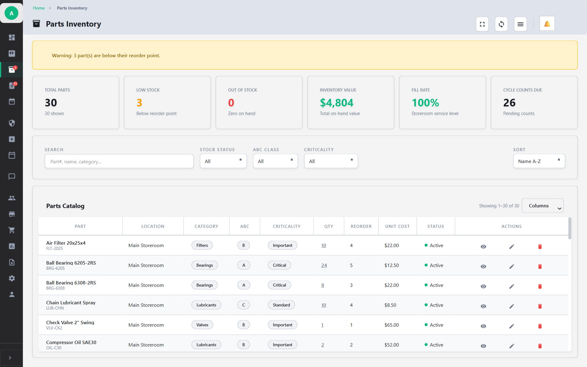 UrWrench Parts Inventory
